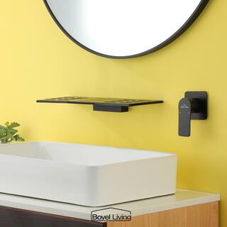 Boyel Living Single Handle Wall Mounted Faucet with Valve in Matte Black SMD-2417B