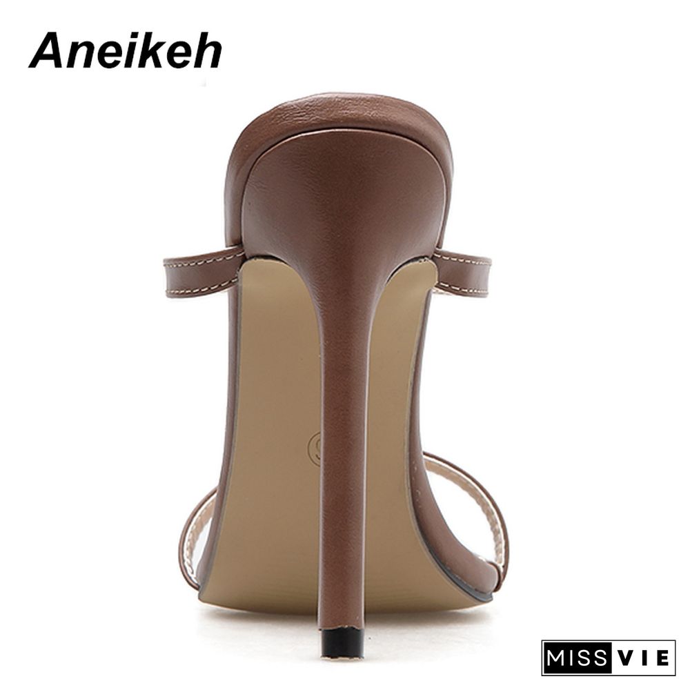 Aneikeh Women Sandals Stiletto High Heel Shoes Strap Ankle Wrap OL Sexy Pumps Party Dress Dropshipping Shoes Size 35-40