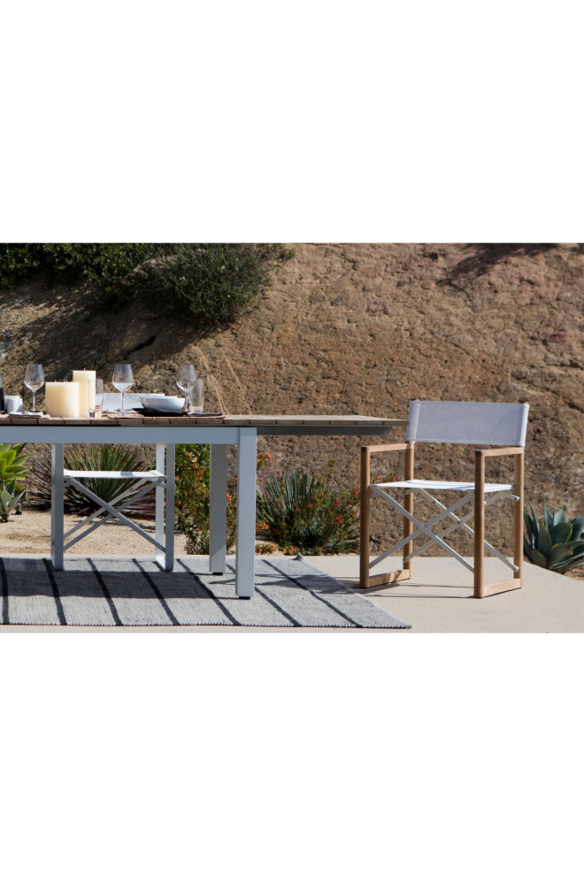 Taupe and White Outdoor Dining Chair  Andrew Martin Harlyn   Transitional   Outdoor Dining Chairs   by Oroa   Eichholtz Furniture  Houzz