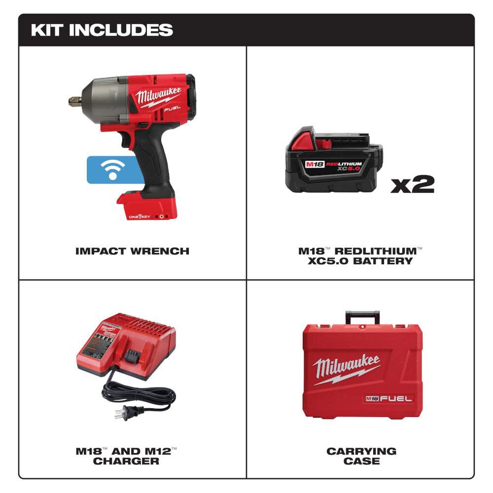 Milwaukee M18 FUEL with ONE-KEY High Torque Impact Wrench 1/2 in. Pin Detent Kit 2862-22 from Milwaukee