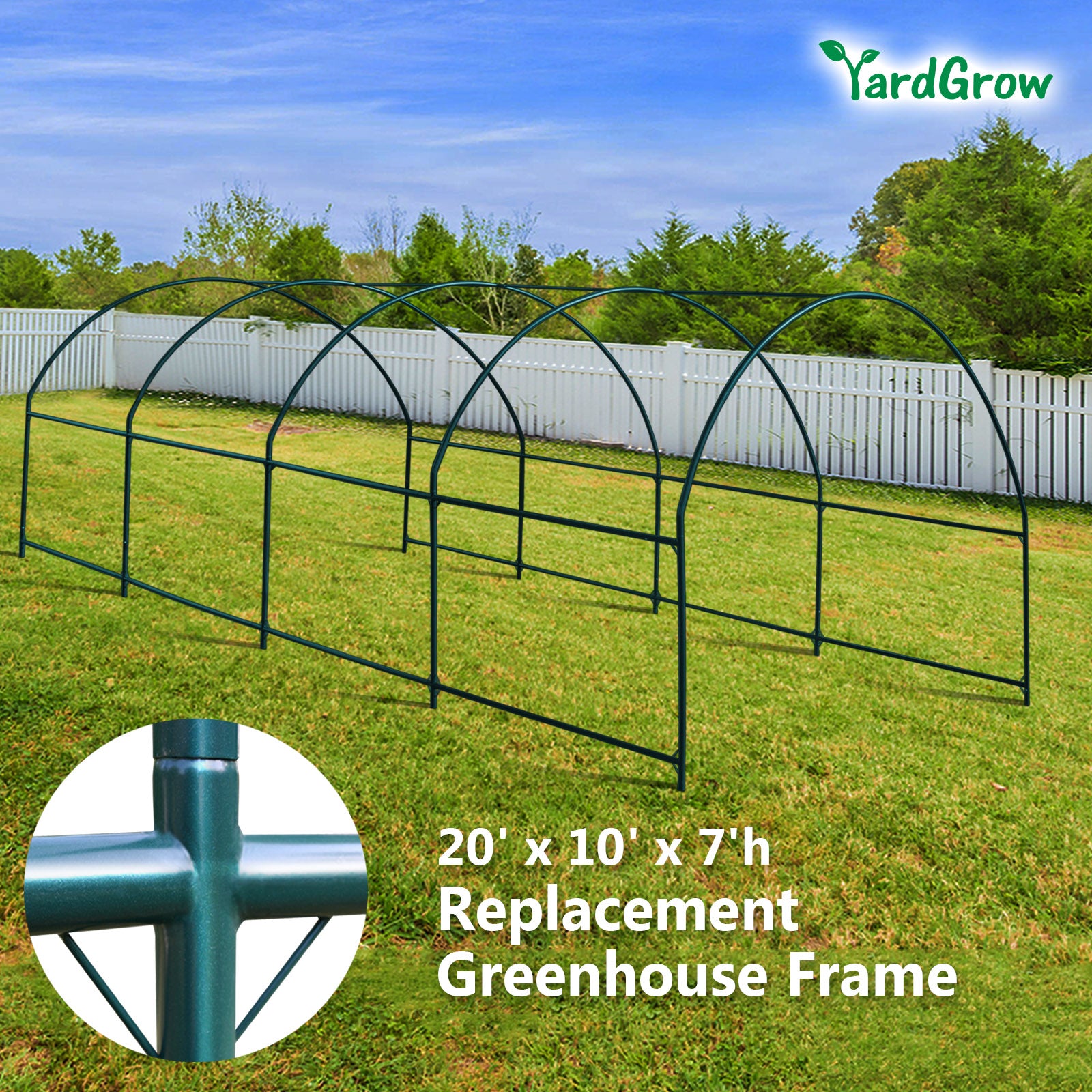 YardGrow Greenhouse Replacement Frame for Larger Hot Garden House, Support Arch Frame Climbing Plants/Flowers/Vegetables