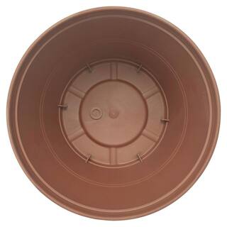 Vigoro 8 in. Hallie Small Peach Terracotta Plastic Planter (8 in. D x 6 in. H) with Drillable Drainage Holes DP1854P