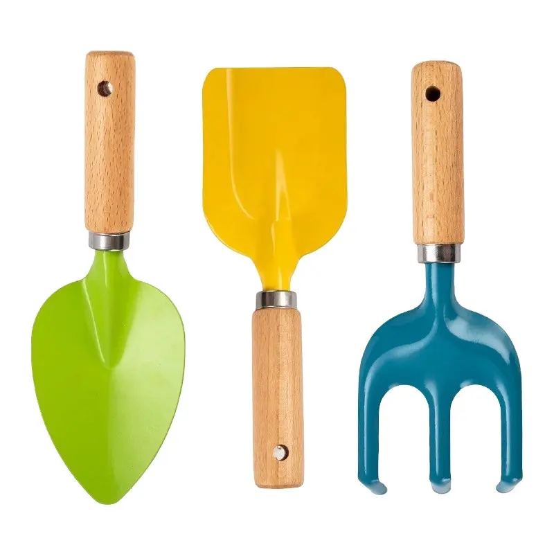 Wholesale Shovel Wooden Handle Small Rake Kids Garden Tool Garden Hand Tool Set