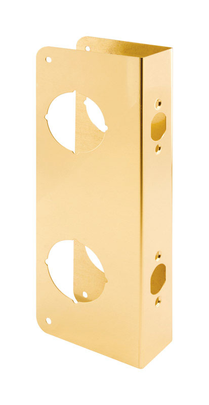 Prime-Line 12.72 in. H X 2-1/8 in. L Brass-Plated Brass Recessed Door Reinforcer