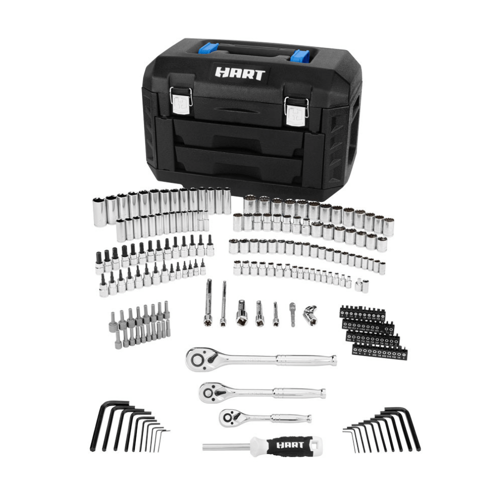 Hart 215-Piece Mechanics Tool Set， Multiple Drive， Chrome Finish