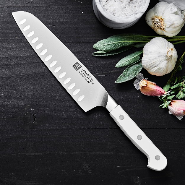 Zwilling Pro Le Blanc 7 inch Hollow Edge Santoku Knife