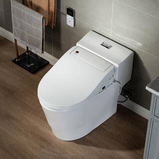 WOODBRIDGE Revel One Piece 1.1GPF1.6 GPF Dual Flush Elongated Toilet with Advance Smart Bidet Toilet in White HT737