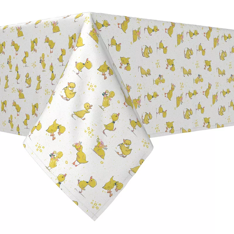 Rectangular Tablecloth， 100% Cotton， 52x104， Ducklings