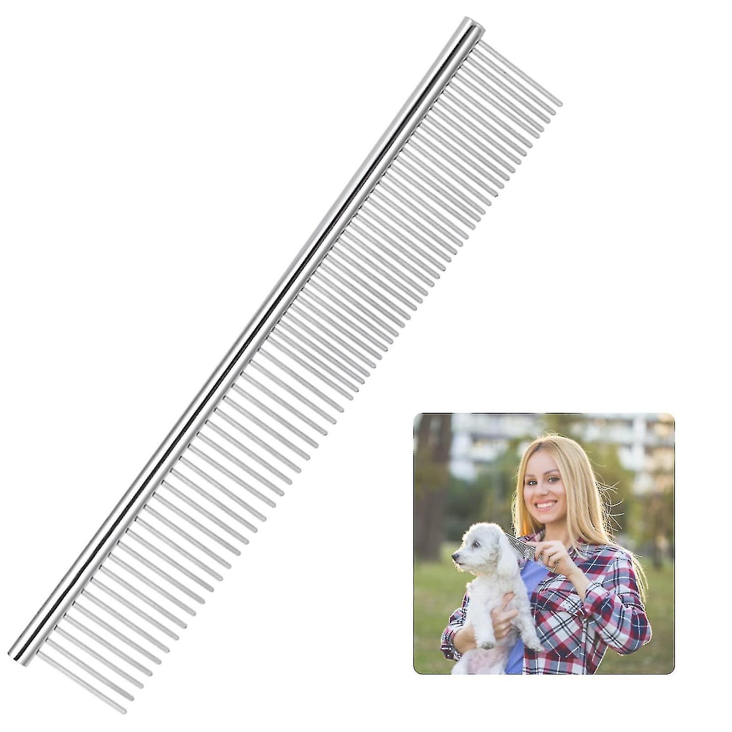 Pet Stainless Steel Comb， Pet Grooming Comb For Cats And Dogs Styling， Grooming， Massage，metal Dog C