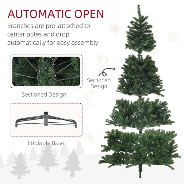 Artsy 9ft Artificial Christmas Tree with 2132 Branch Tips，Auto Open，Holiday Décor with Steel Base for Home Office，Green