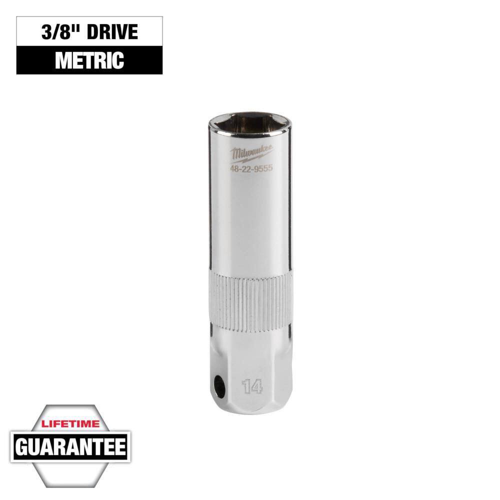 MW 38 in. Drive 14 mm Spark Plug Socket 48-22-9555