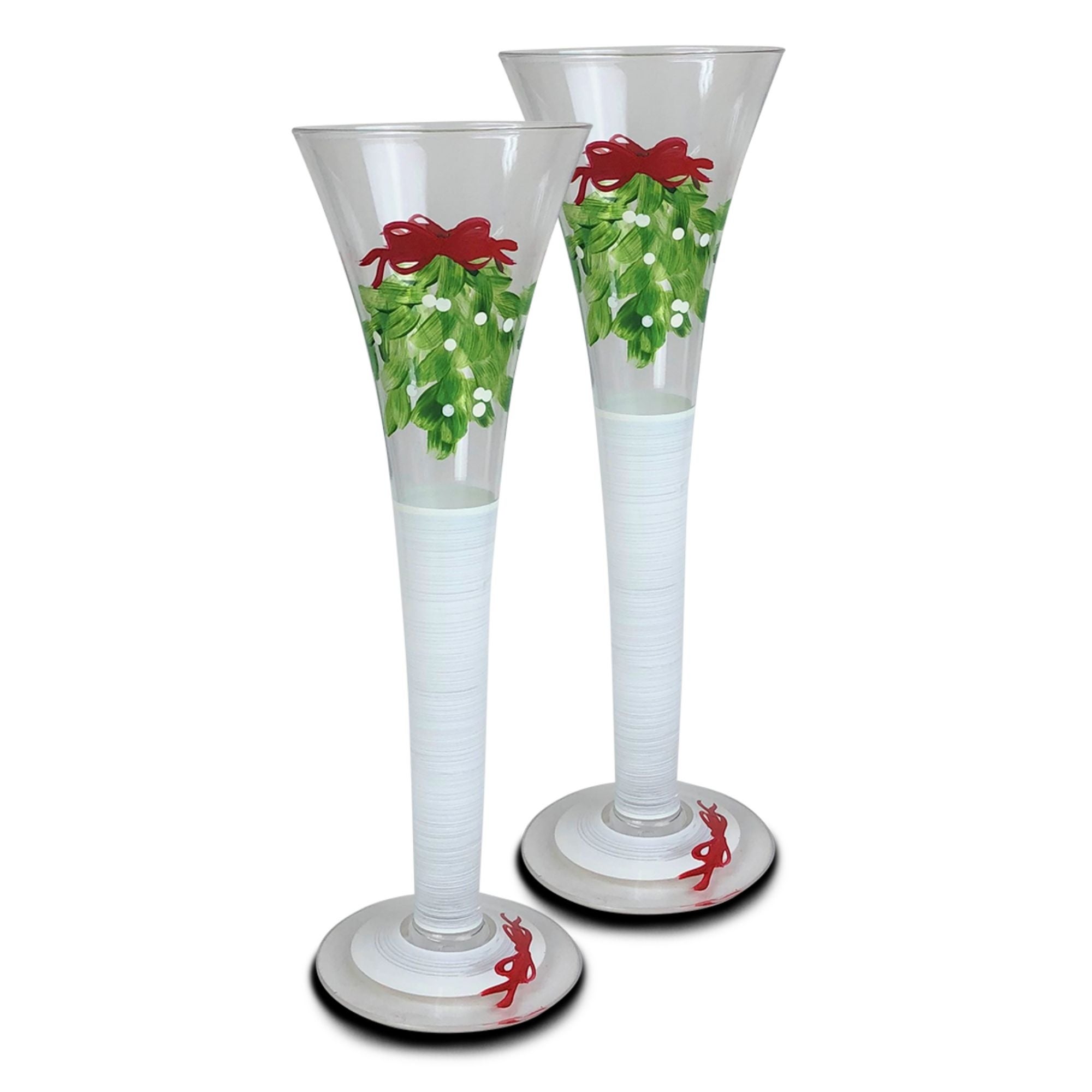 10” Mistletoe Hollow Flute Set of 2