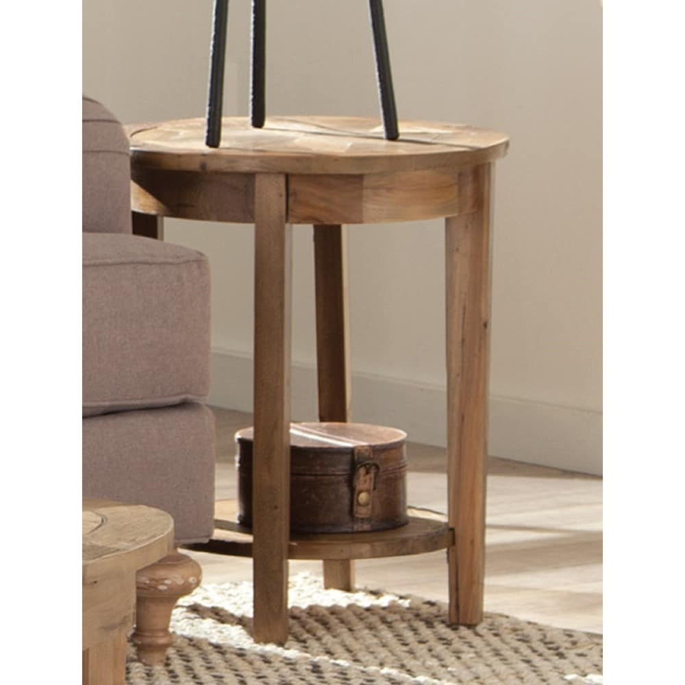 The Gray Barn Rosings Park Reclaimed Wood End Table with Shelf