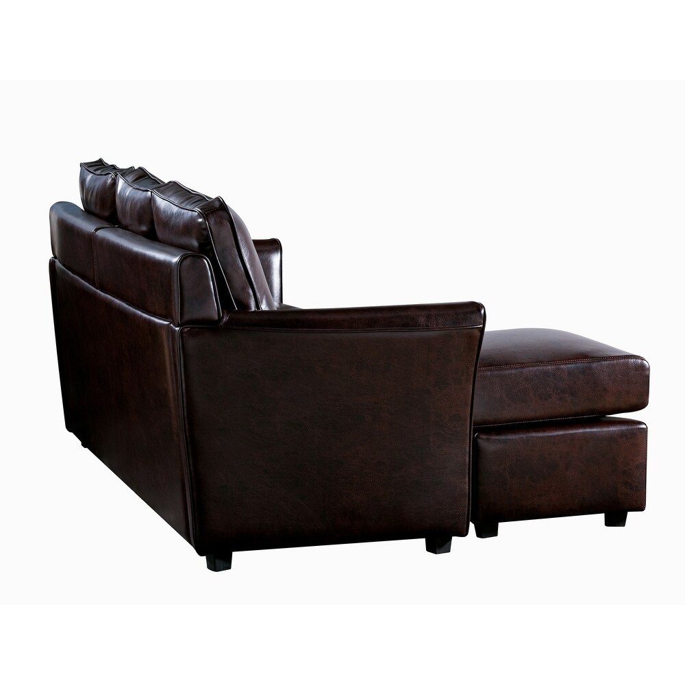 Golt Contemporary Faux Leather Upholstered L Shaped Sectional by Furniture of America