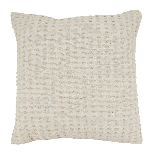 Oversize Woven Wonder Dashed Poly Filled Square Throw Pillow Natural Saro Lifestyle