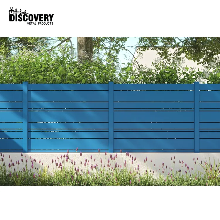 Factory supply aluminum garden fence powder coated anti climb fencing ornaments metal outdoor fence and gates