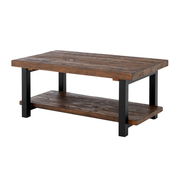 Pomona Wide Coffee Table Reclaimed Wood Rustic Natural Alaterre Furniture