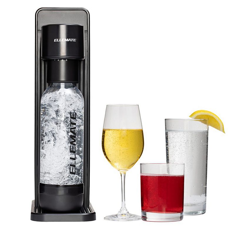 Ellemate Dynamic Carbonated Drink Maker; Fizz Soda， Water， Wine， Juice and More; Adjustable Carbonation Levels， One-Push Fizz Technology， Cordless