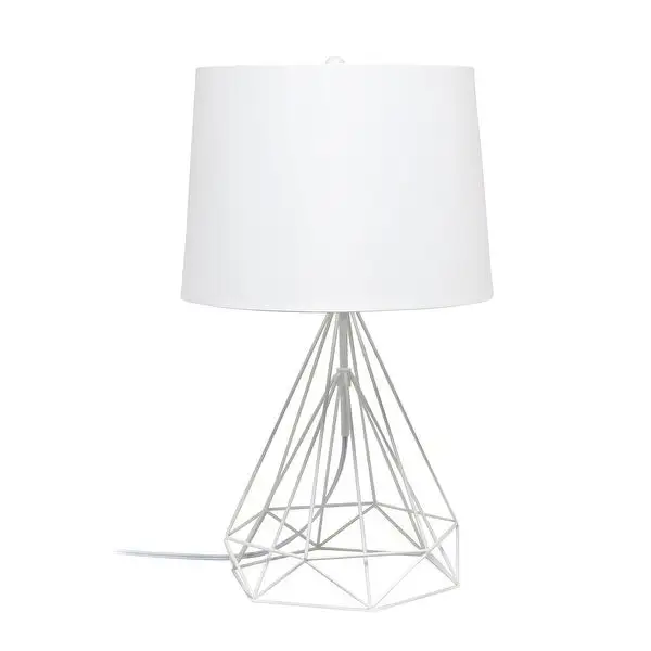 Lalia Home Geometric Wired Table Lamp with Fabric Shade - N/A