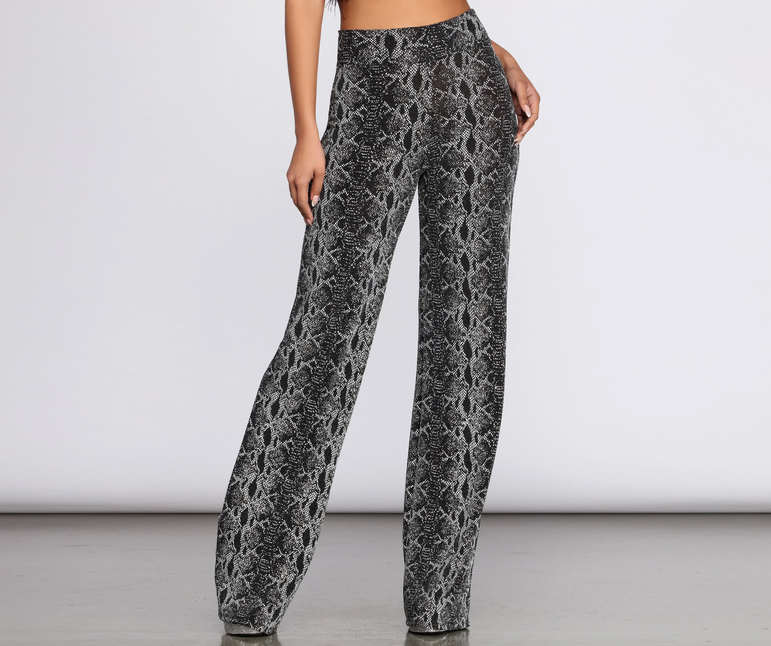 Glitter Snake Print Pants