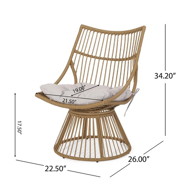 Faux Rattan Chair and Side Table with Iron Frame for Outdoor or Garden