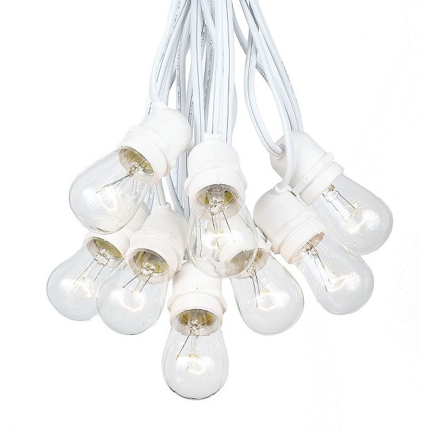 Novelty Lights Edison Outdoor String Lights With 25 In line Sockets White Wire 37 5 Feet