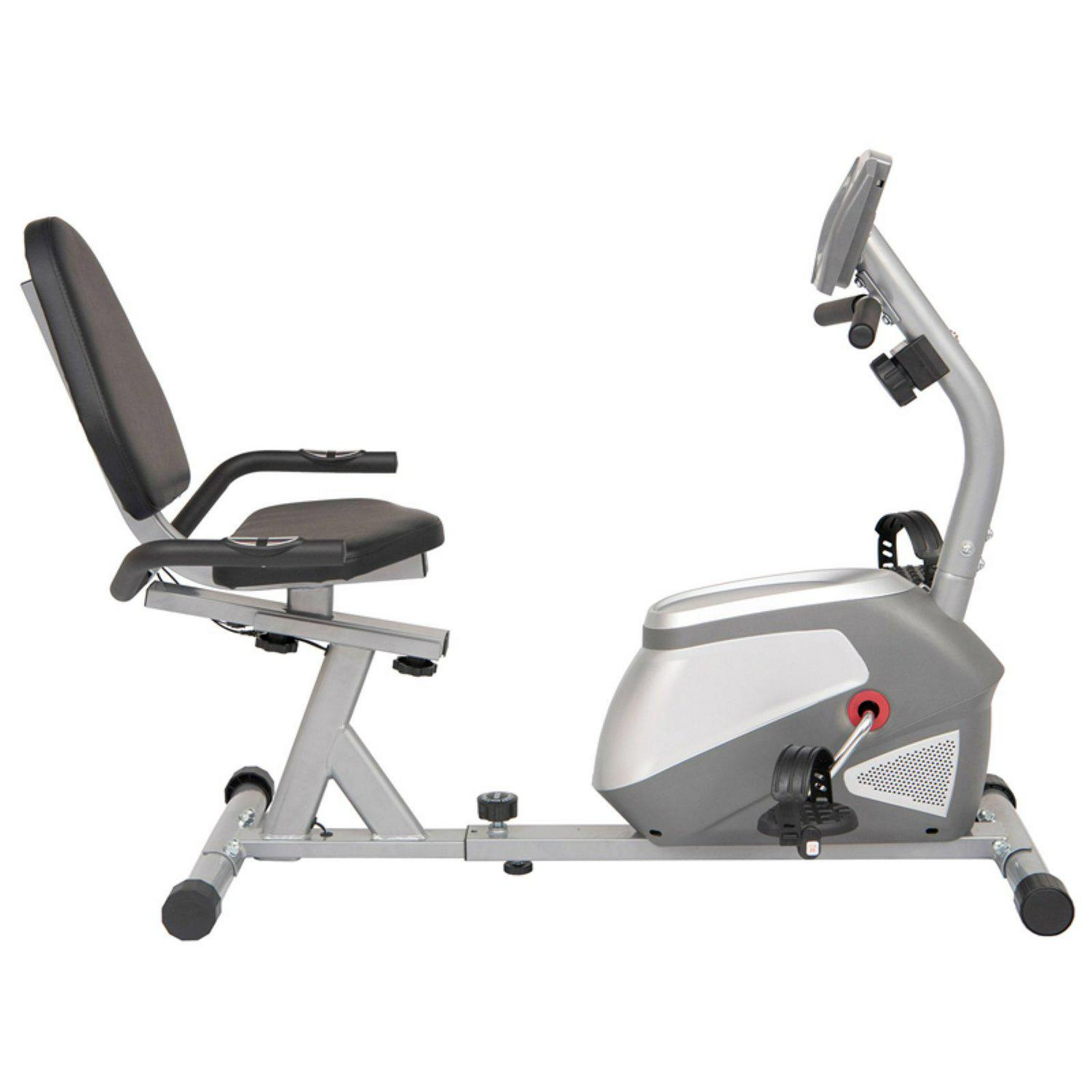 Body Champ BRB852 Magnetic Recumbent Bike， Heart Rate Monitor， Max. Weight 250 lbs.