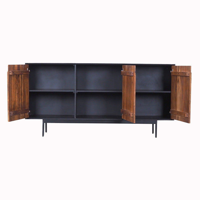 NAKITA Sideboard Buffet 160 cm Solid Acacia Wood - Honey & Black