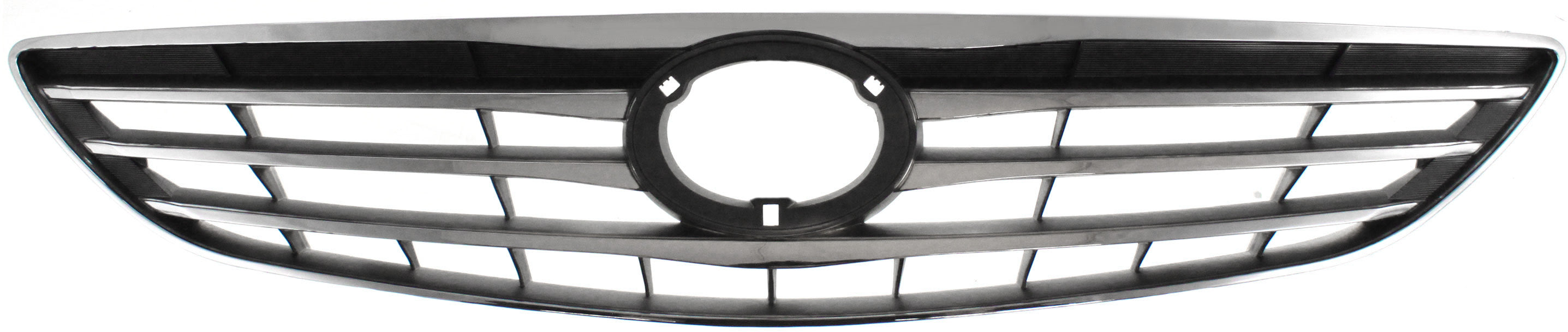 Grille Assembly Compatible With 2005-2006 Toyota Camry Chrome Shell with Painted Silver Insert