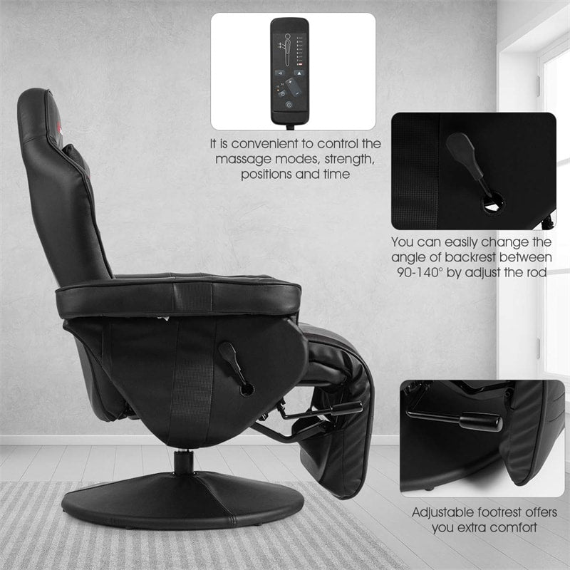 Ergonomic High Back Massage Gaming Chair Racing Style Gaming Recliner with Adjustable Backrest Footrest