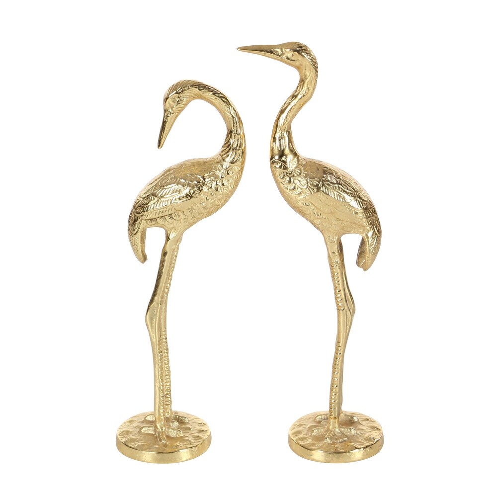 Gold Aluminum Flamingo Sculpture (Set of 2)   S/2 15\