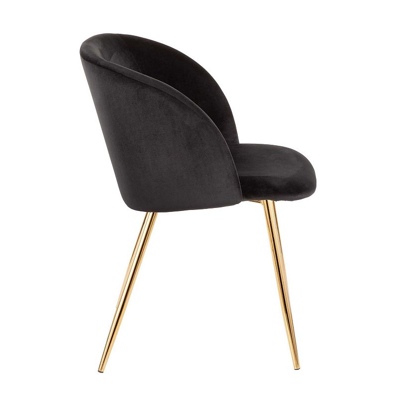 Set of 2 Black and Gold Fran Contemporary Chair 32.5”