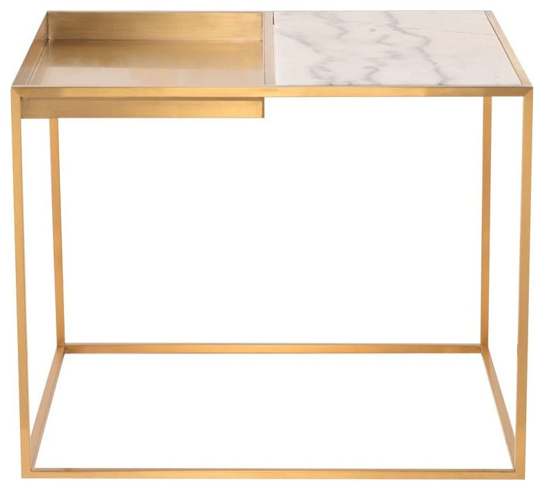 Cedric White Marble Side Table   Contemporary   Side Tables And End Tables   by V.S.D Furniture  Houzz