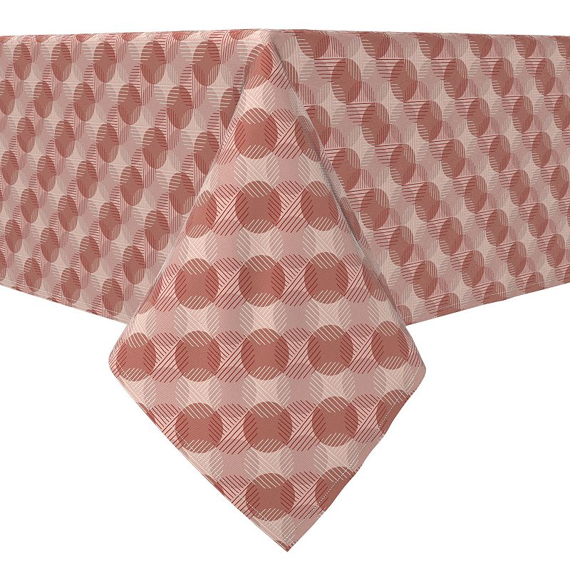 Square Tablecloth， 100% Cotton， 60x60， Dusty Pink Dots