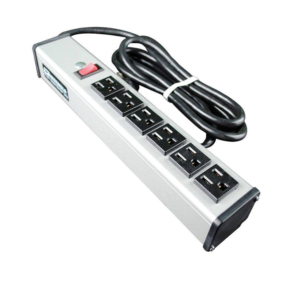 Legrand Wiremold 6-Outlet 15 Amp Compact Power Strip with Lighted OnOff Switch 6 ft. Cord UL207BC