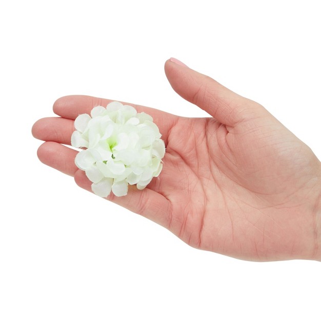 Bright Creations 60 Pack Mini Pompom Hydrangeas For Arts And Diy Crafts 2 Inch Light Green Artificial Flowers