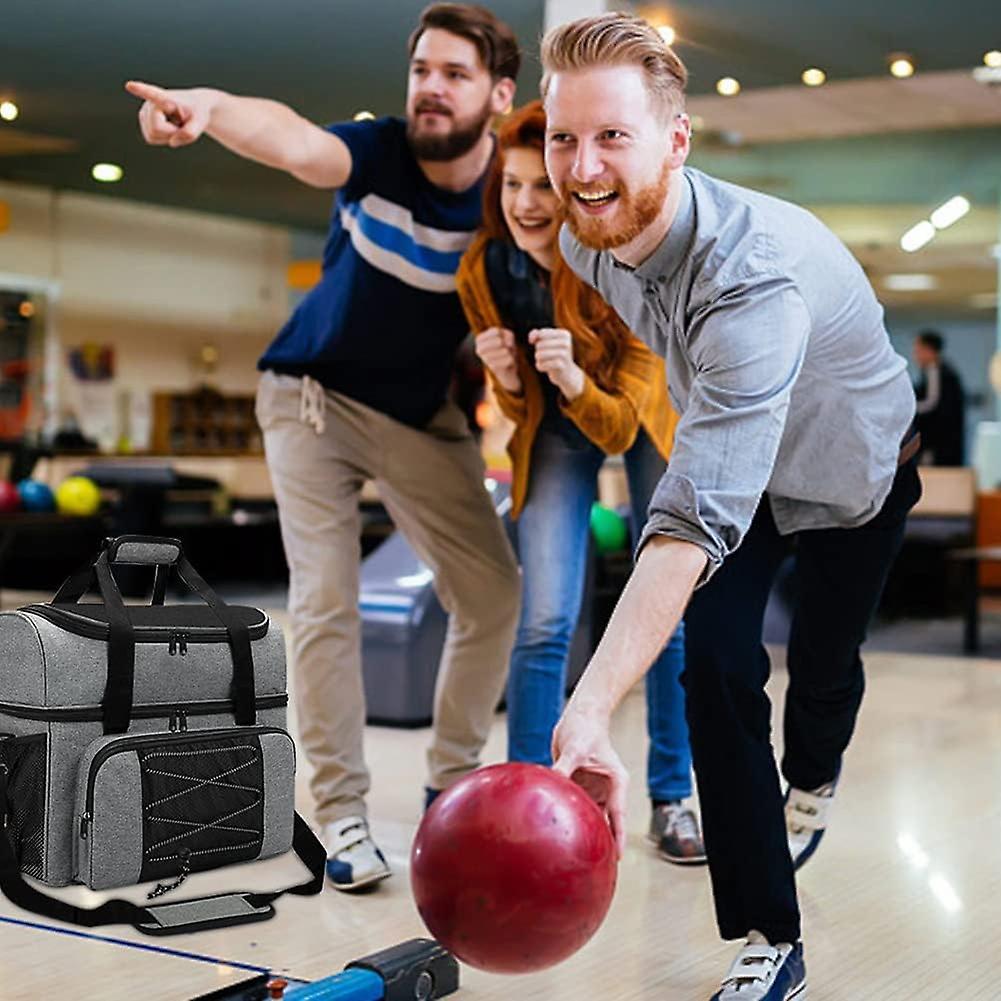 Bowling Bag and Padded Divider for Double Ball Pair of Bowling Shoes