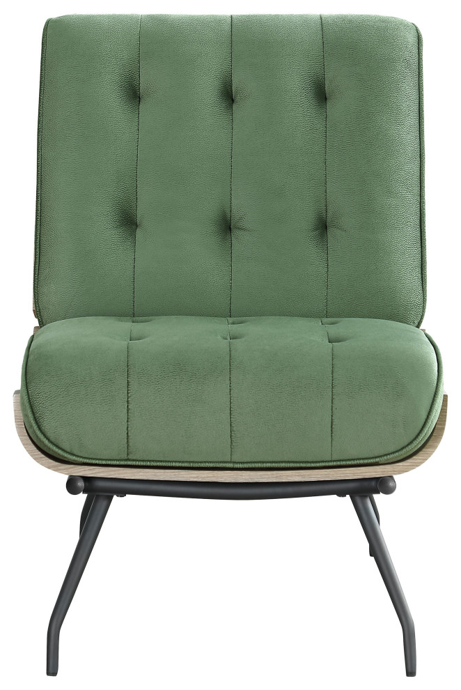 Aloma Armless Tufted Accent Chair Green   Modern   Armchairs And Accent Chairs   by Modon  Houzz