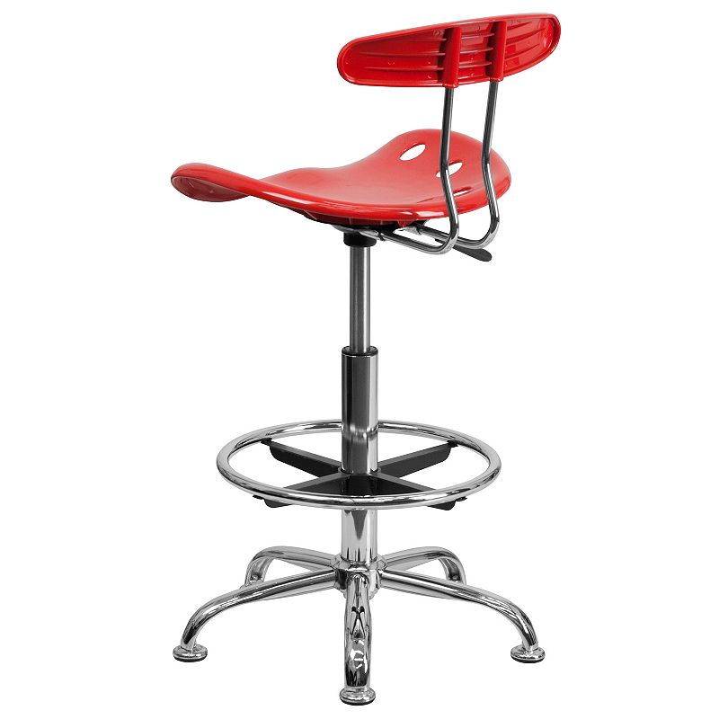 Flash Furniture Bradley Cherry Tomato Tractor Seat Drafting Stool