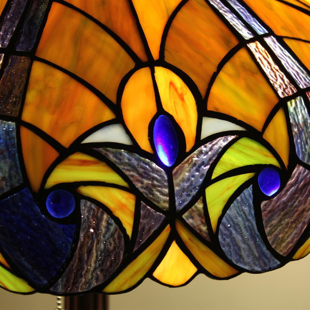 CHLOE Adalaide -Style Victorian Stained Glass Table Lamp 25" Width