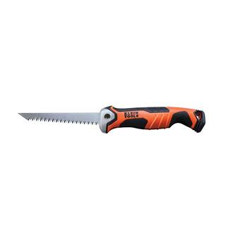 Klein Tools Multi-Groove Fiberglass 100 ft. Fish Tape with Spiral Steel Leader and Folding Jab Saw Tool Set M2O41708KIT