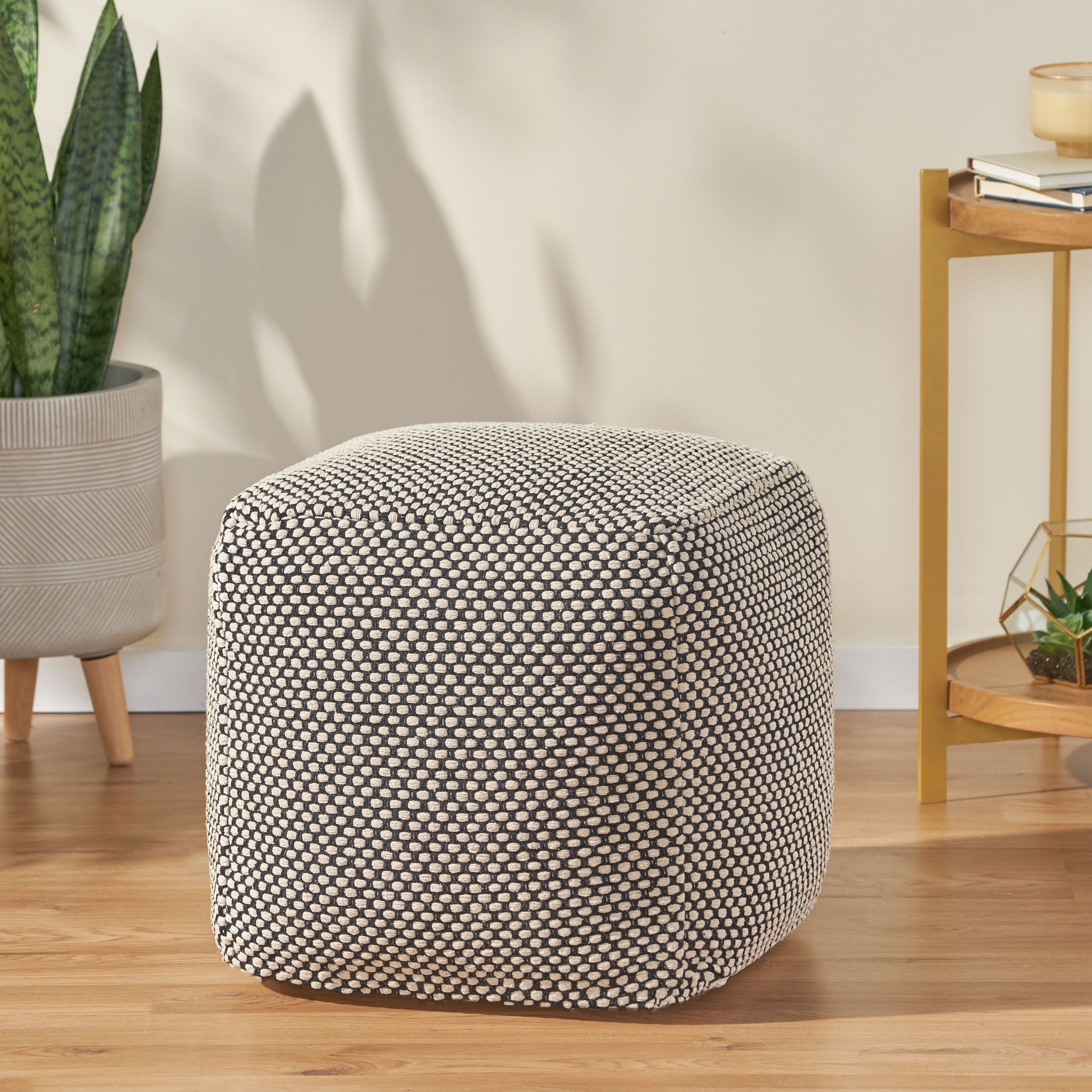 Muhamed Boho Fabric Cube Pouf