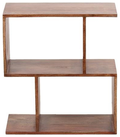 Hawthorne Collections Portola Solid Acacia Wood Bookcase   Brown   Transitional   Bookcases   by Homesquare  Houzz