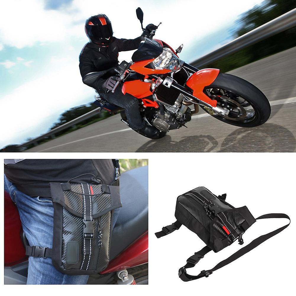 Durable Carbon Fiber Style Motorcycle Waterproof Waist Waistpack Leg Bag Cycling Pack