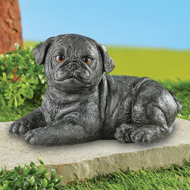 Collections Etc Hand painted Realistic Pug Puppy Outdoor Statue