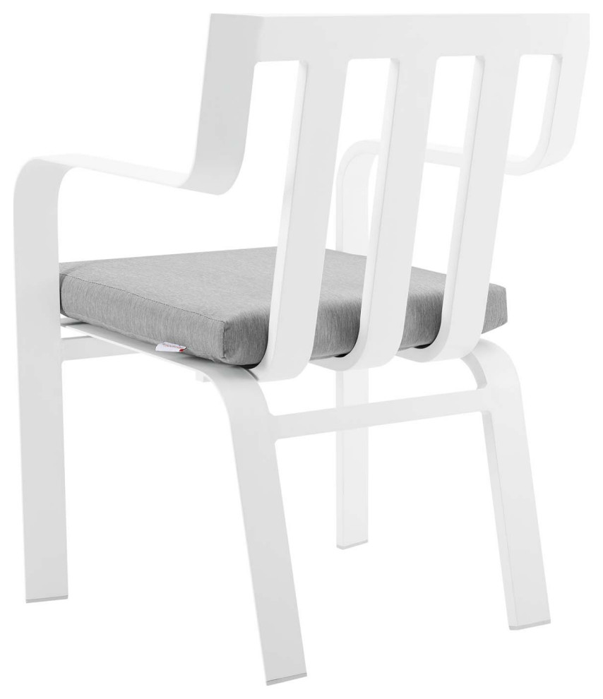 Baxley Outdoor Patio Aluminum Armchair Set of 2 by Modway   Contemporary   Outdoor Dining Chairs   by Homesquare  Houzz