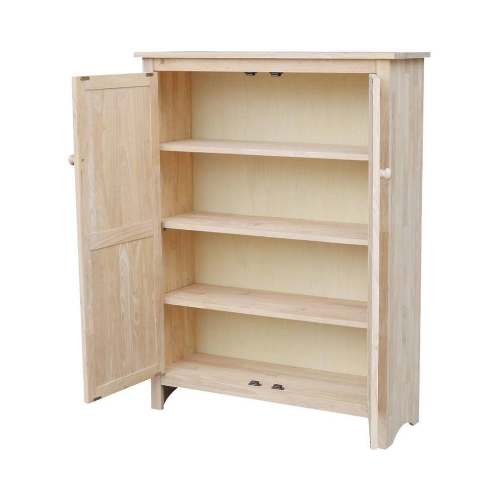 International Concepts 51 in. H Solid Wood Pantry in Unfinished Wood CU-167