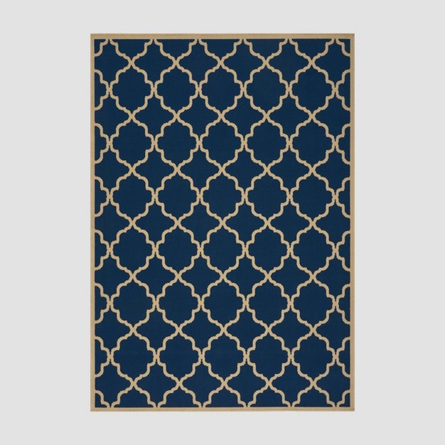 5 x27 X 8 x27 Joselyn Geometric Outdoor Rug Navy ivory Christopher Knight Home