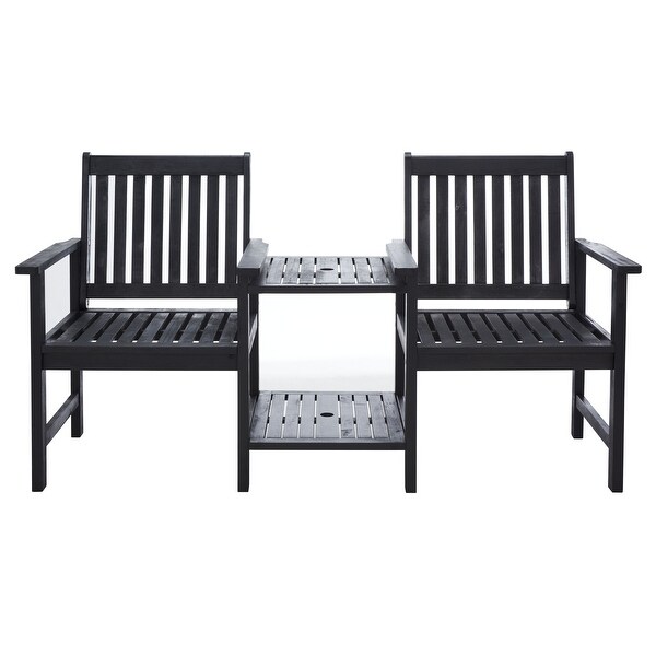 SAFAVIEH Brea Outdoor Solid Wood Twin Seat Bench