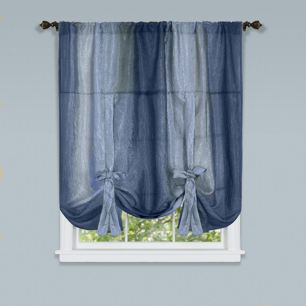 Goodgram Royal Ombre Crushed Semi Sheer Tie Up Single Window Curtain Shade